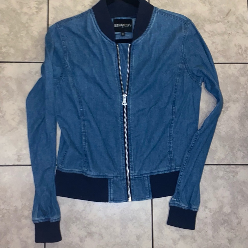 Express Jean Bomber Jacket - image 1